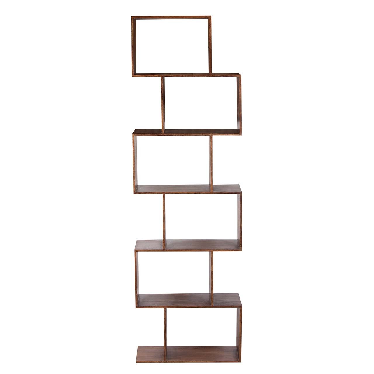 Riyad Acacia 6 Compartment Bookcase - Washed Walnut
