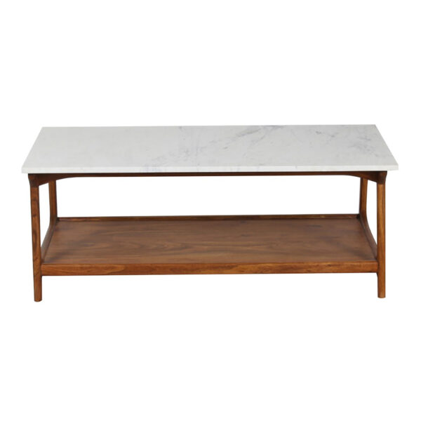 Aspen Acacia Wood Marble Top Coffee Table