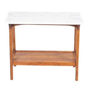 Aspen Acacia Wood Marble Top Side Table