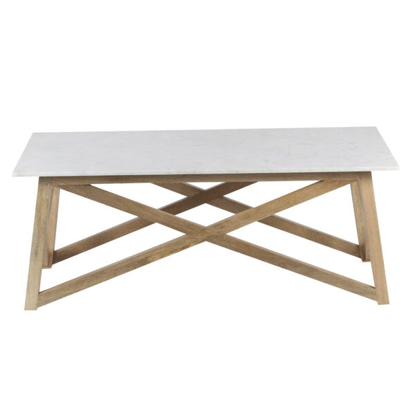 Antwerp Mango Wood Marble Coffee Table