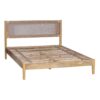 Aamani Mango Wood Danish Pepper Cord Headboard Queen Bed Mattress 60x80