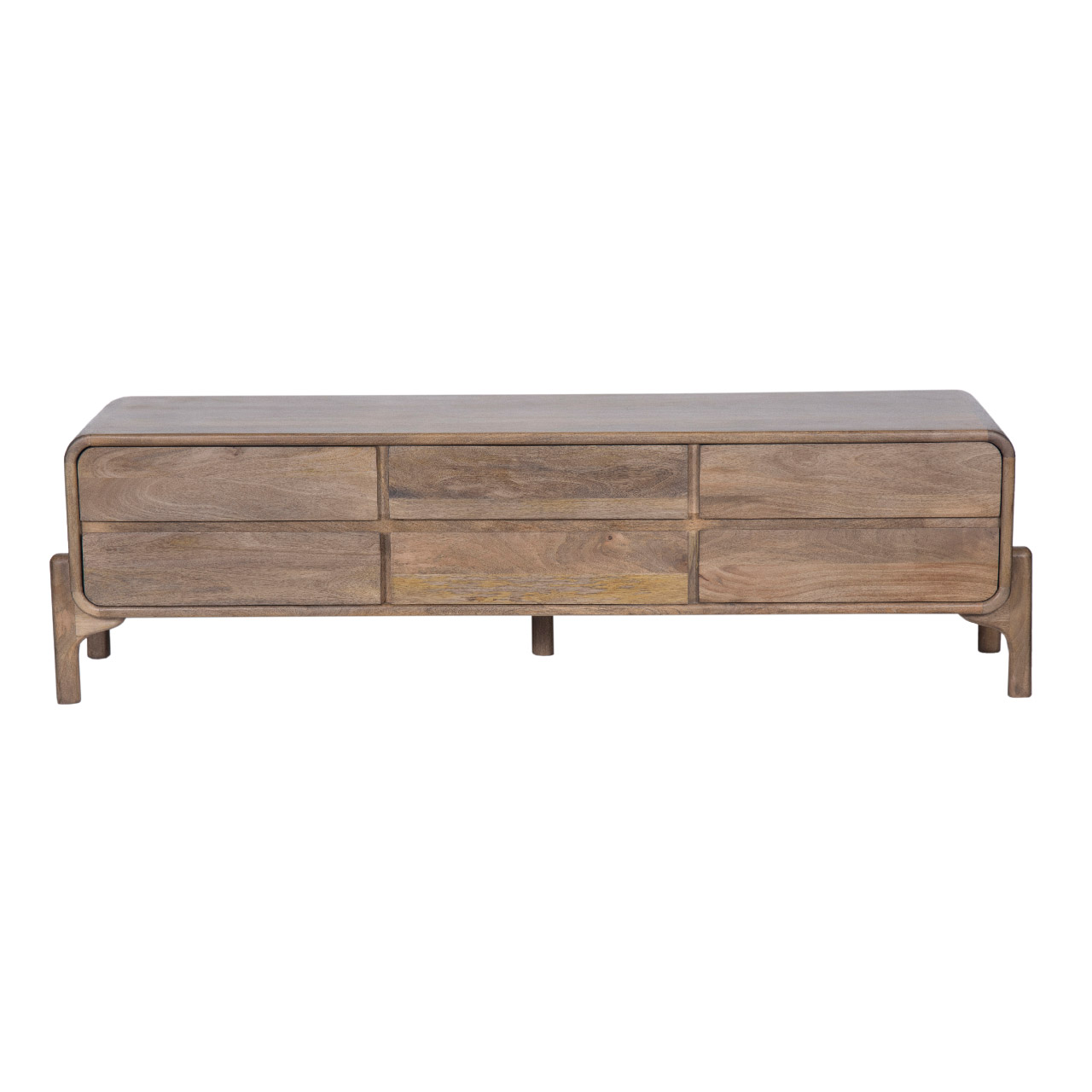 Aaron Mango Wood 6 Drawer Media Unit