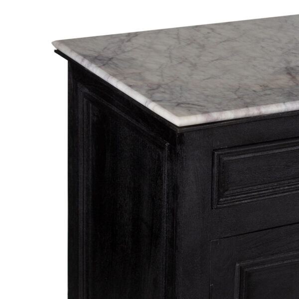 Adelind Mango Wood Marble Top 2 Door Cabinet 2 Drawers