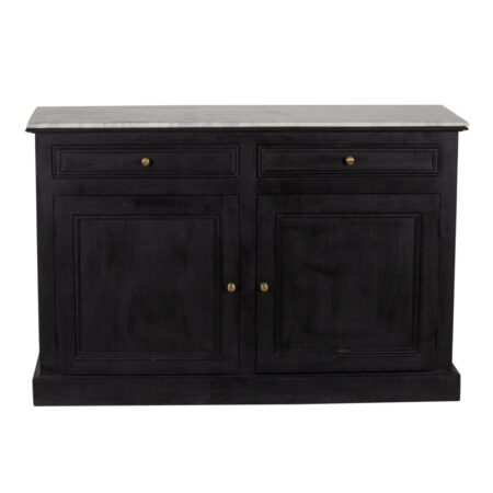 Adelind Mango Wood Marble Top 4 Door Cabinet & 4 Drawers