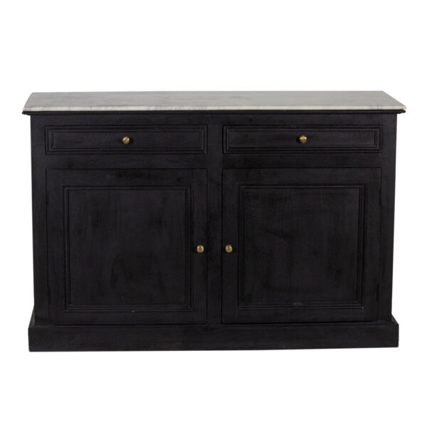 Adelind Mango Wood Marble Top 4 Door Cabinet 4 Drawers