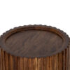 Ajman Acacia Wood Round Side Table in Walnut