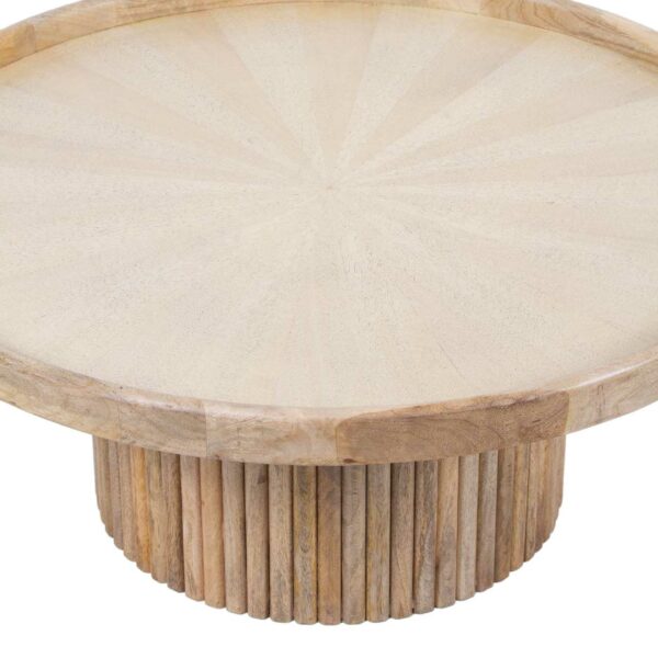 Albero Mango Wood Round Tray Top Coffee Table B