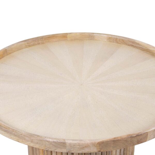 Albero Mango Wood Round Tray Top Coffee Table E