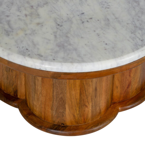 Allison Mango Wood Marble Top Coffee Table