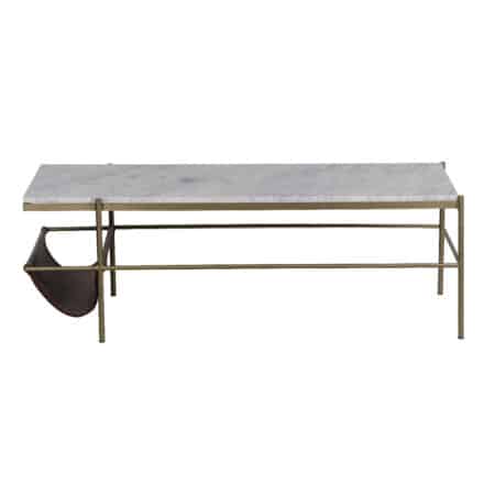 Allison Marble Top Coffee Table With Leather Pocket
