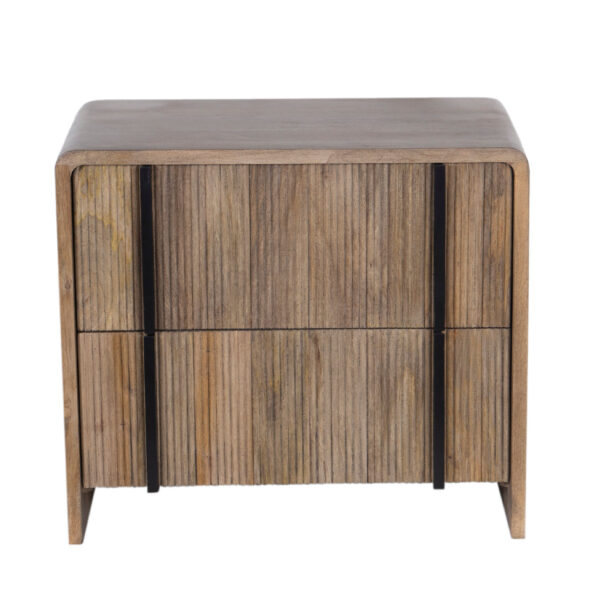 Alora Mango Wood Night Stand With Drawers