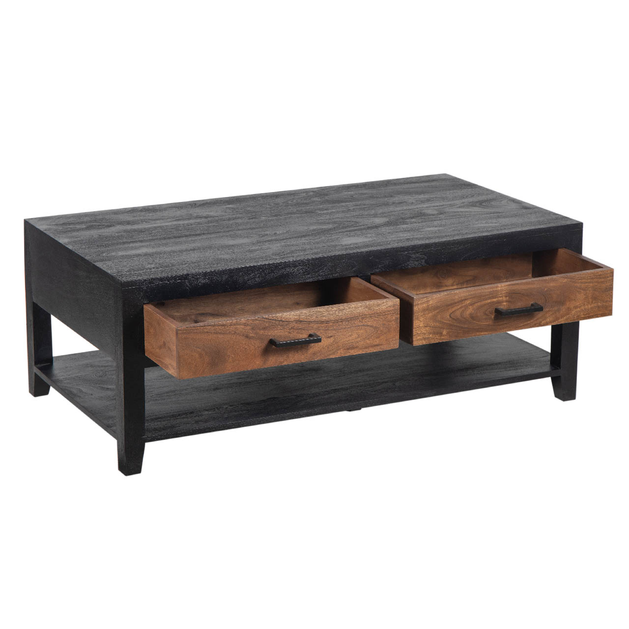 Alpena Acacia Wood 2 Drawer Coffee Table Both Side Opening