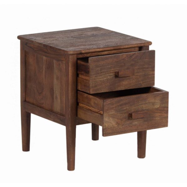 Anbu Acacia Sandblasted Walnut Bedside Table