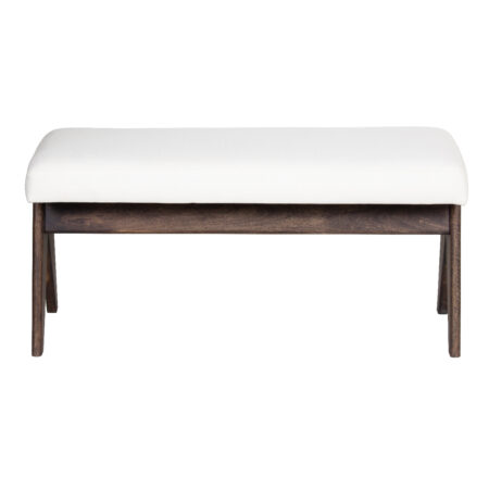 Antwerp Bench Mango or Acacia Wood in Walnut / Fabric or Vintage / Cowhide