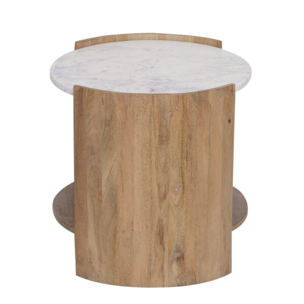 Arden Mango Wood Marble Top Side Table