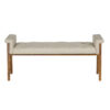 Arkela Acacia Wood With Fabric Upholstred Bench