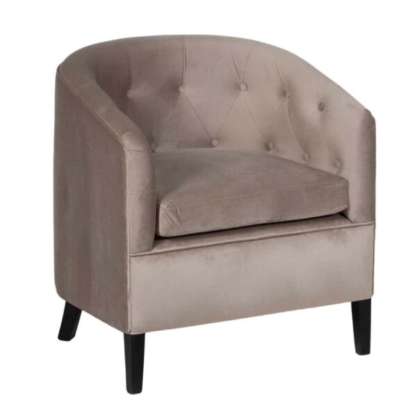 Ashrim Mango Wood Velvet Grey Fabric Arm Chair