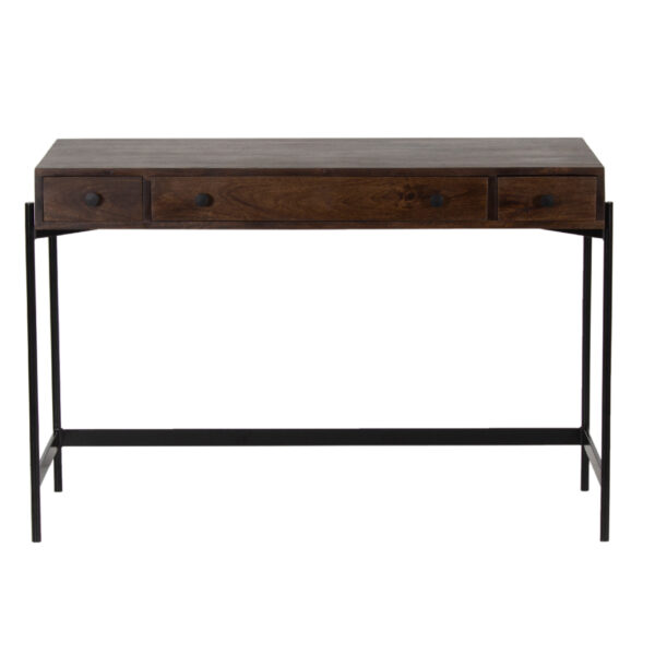 Austin Mango Wood Metal Base 3 Drawer Desk