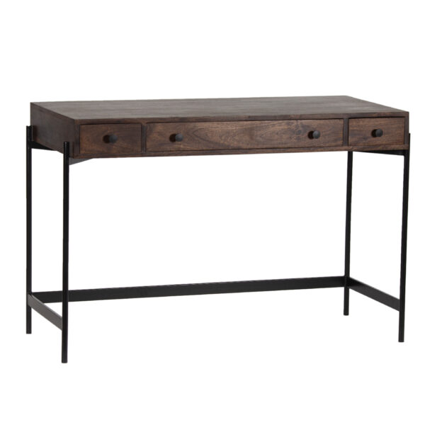 Austin Mango Wood Metal Base 3 Drawer Desk