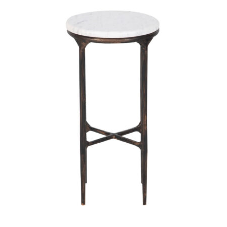 Aviva Hammered Metal Textured Round Martini Table