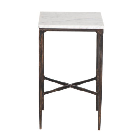 Aviva Hammered Metal Textured Square Martini Table