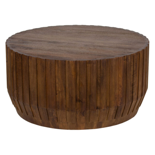 Barrel Mango Wood Round Coffee Table