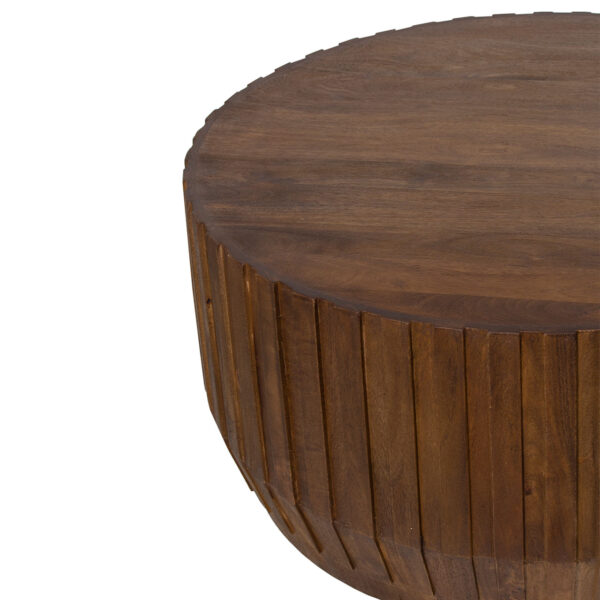 Barrel Mango Wood Round Coffee Table