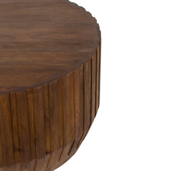 Barrel Mango Wood Round Coffee Table