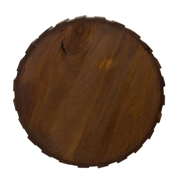 Barrel Mango Wood Round Side Table