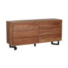 Bent Acacia Wood Metal 6 Drawer Dresser A