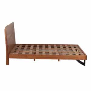 Bent Acacia Wood Metal King Bed Mattress-Size-77x81