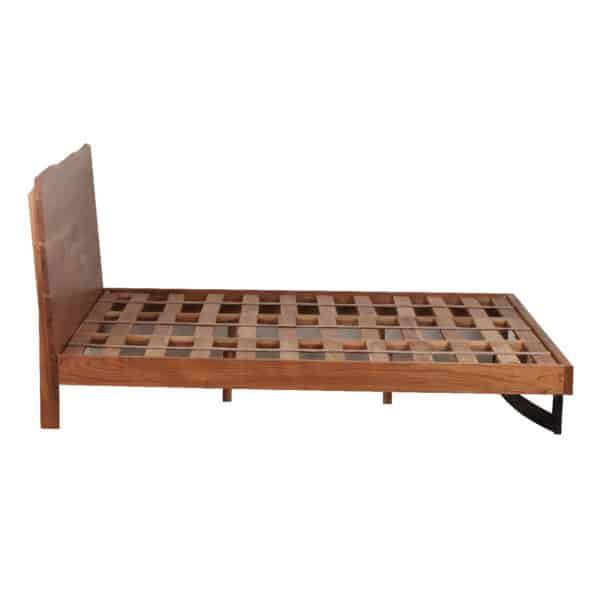 Bent Acacia Wood Metal King Bed Mattress-Size-77x81