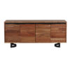 Bent Acacia Wood Metal Sideboard