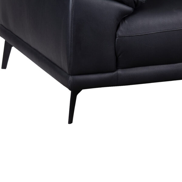 Biloxi Exotic Black Leather Love Seat Sofa