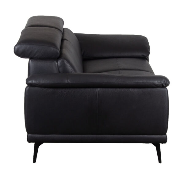 Biloxi Exotic Black Leather Love Seat Sofa