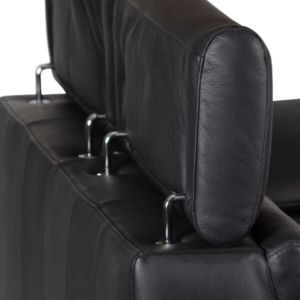 Biloxi Exotic Black Leather Love Seat Sofa