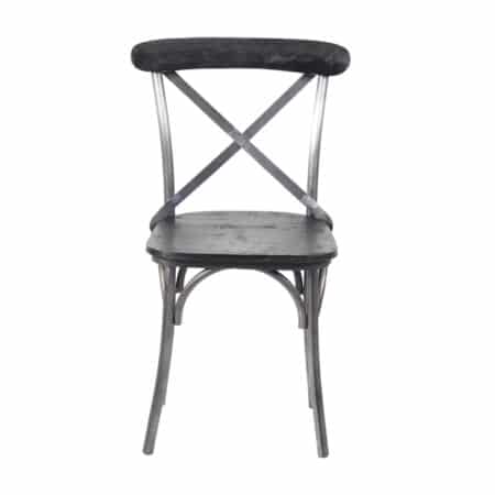 Bistro Acacia Wood Metal Dining Chair