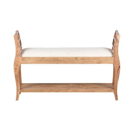 Bristol Acacia Wood with Upholstery Seat Bench