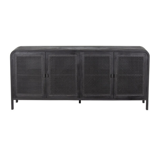 Brooklyn Mango Wood Rattan 4 Door Sideboard