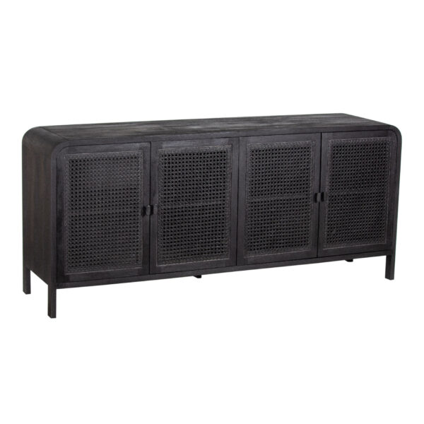 Brooklyn Mango Wood Rattan 4 Door Sideboard