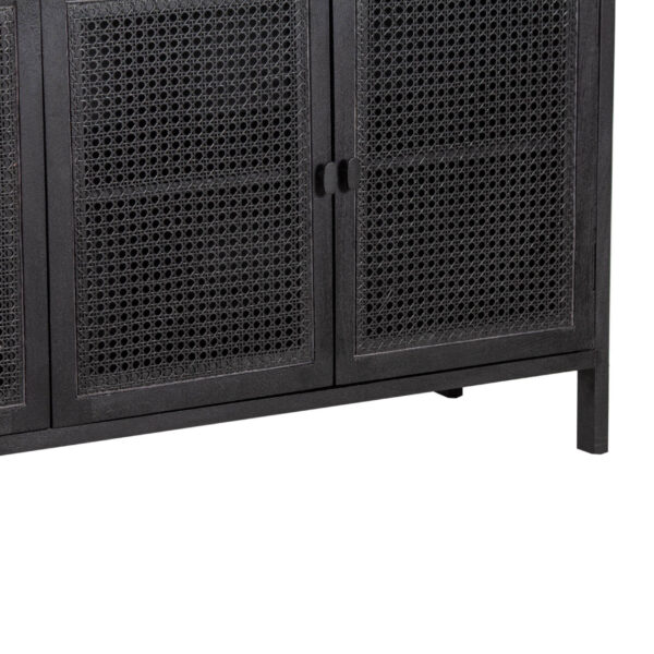 Brooklyn Mango Wood Rattan 4 Door Sideboard