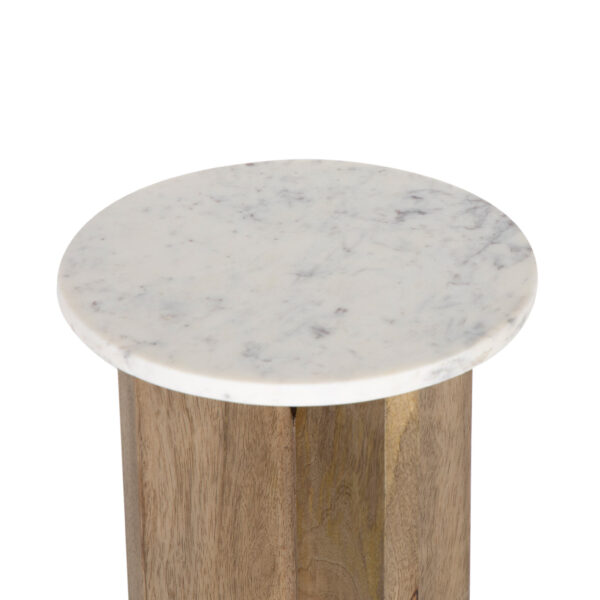 Bryant Mango Wood Marble Top Round Martini Table