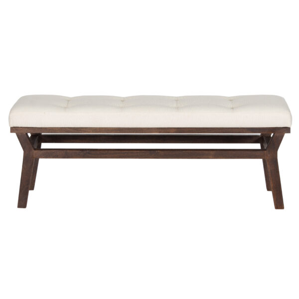 Bryson Acacia Wood With Upholstery Bench