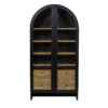 Burna Mango Wood Glass 2 Door Cabinet With Drawers