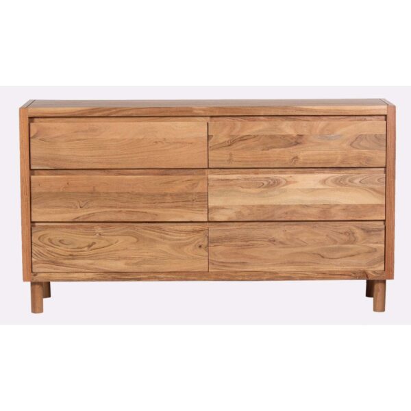 Byron Acacia Wood 6 Drawer Dresser