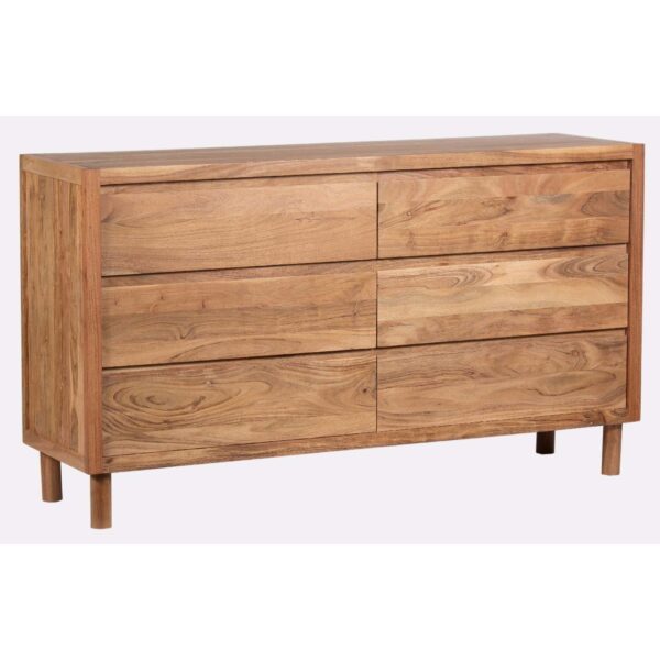 Byron Acacia Wood 6 Drawer Dresser