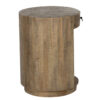 Caliv Mango Wood 1 Drawer Round Side Table Tall