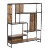 Callas Mango Rough Wood Metal Frame Bookshelf Small Narrow