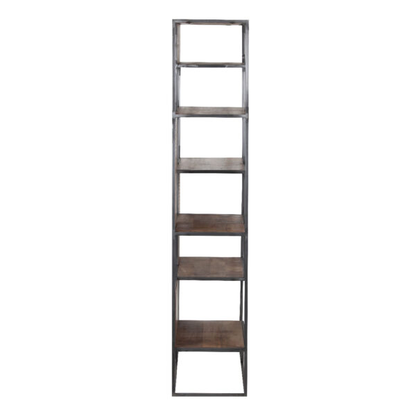 Callas Mango Rough Wood Metal Frame Bookshelf