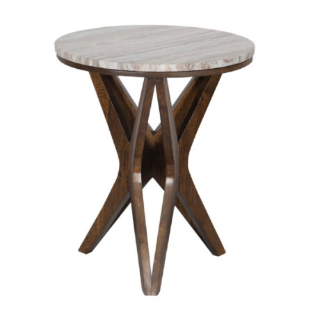 Camden Round Side Table With Sawar Marble Top